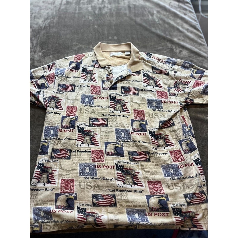 American Summer‎ Clothing Company Polo - US Post Office Stamps Size L